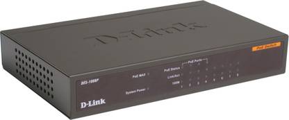 D-Link DES-1008P Desktop with 4 PoE 8 Ports 1000 Mbps Network Switch