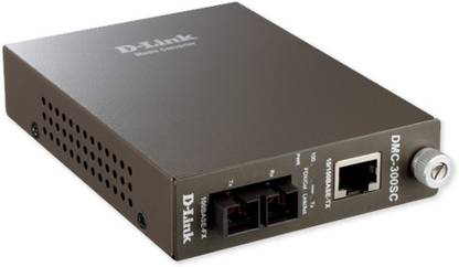 D-Link DMC-300SC 100BASE-TX TO 100BASE-FX MULTIMODE SC MEDIA CONVERTER 5 Ports 100 Mbps Smart Network Switch