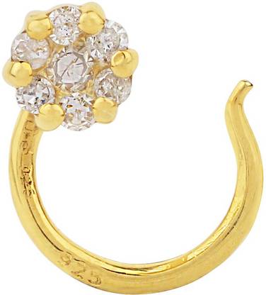 ALLURE Diamond Rhodium Plated Sterling Silver Nose Stud