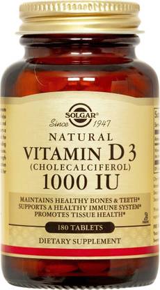 Solgar Vitamin D3 1000 IU 180 Tablets Supplement