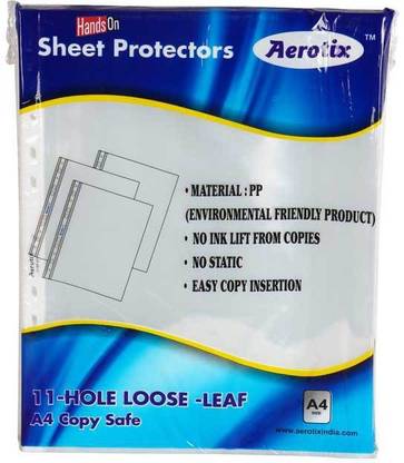 HANDSON SHEET PROTECTORS AEROTIX™ 11-HOLE LOOSE LEAF A4 COPY SAFE(OT-SP200A4)(PAKING 50PC)DIAMOND BSC10836 A4 Ohp Sheets