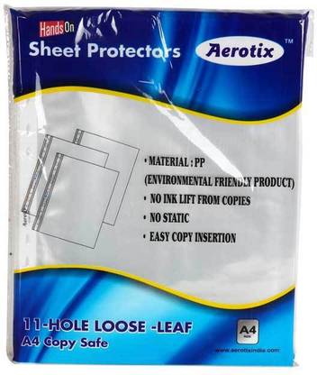 HANDSON SHEET PROTECTORS AEROTIX™ 11-HOLE LOOSE LEAF A4 COPY SAFE(OT-SP150 A4)(PAKING 50PC)GOLD(PACK OF 2)BSC10837 A4 Ohp Sheets