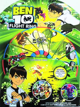 Ben 10 Frisbee Flying Ring (Disc) Magically Unfold From 5 Inch to 10 Inch