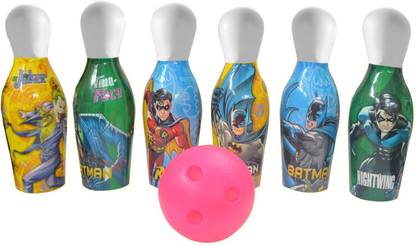 BATMAN Bowling Set - 6 Bowling Pins & 1 Bowling Ball