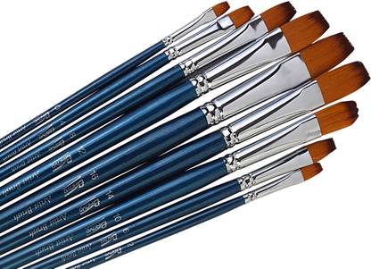 Bianyo Long Handle Synthetic Flat Tip Artist Paint Brush