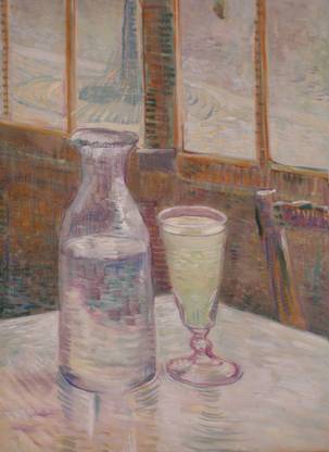Still Life with Glass of Absinthe and a Carafe, 1887 - Vincent Van Gogh Painting Re-Print (Paper Print) | Extra Large Paper Print