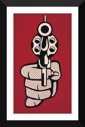 Tallenge - Roy Lichtenstein - Pistol - Framed A3 Size Poster Paper Print