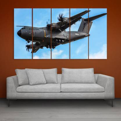 inephos Aeroplane View Wall Painting Multiple Frames Digital Reprint 30 inch x 52 inch Painting