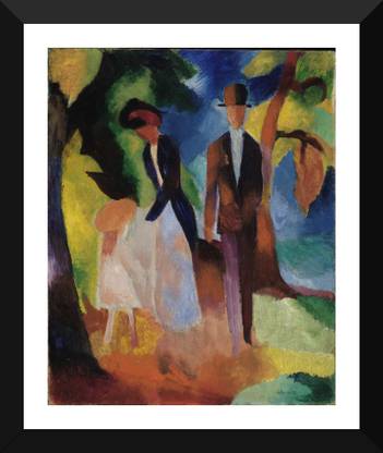 Tallenge - August Macke - Leute Am Blauen See - Framed Digital Reprint 24 inch x 19 inch Painting