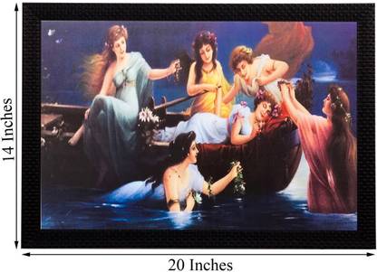 eCraftIndia Beautiful Angels Canvas 14 inch x 20 inch Painting