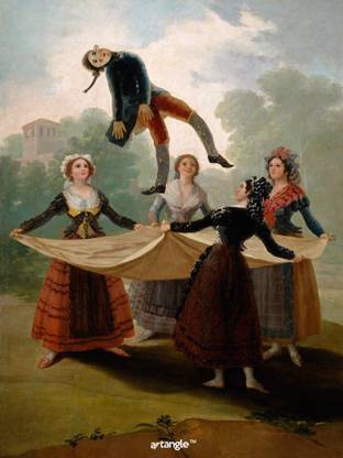 artangle Goya y Lucientes, Francisco de - The Straw Manikin, 1791-92 Art Print Digital Reprint 16 inch x 12 inch Painting