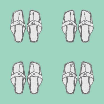 Crude Area Multi Colour Kolhapuri Chappal Canvas By Gaurav Ogale (Canvas Art Medium) Digital Reprint 15 inch x 15 inch Painting