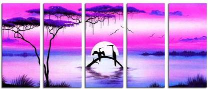 Painting Mantra Sunrise Art Set - 5 piece Canvas 24 inch x 60 inch Painting