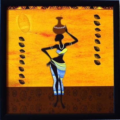 eCraftIndia Tribal Lady Decorative Showpiece  -  27 cm