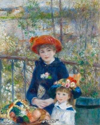 artangle Pierre-Auguste Renoir - Two Sisters (On the Terrace), 1881 Art Print Digital Reprint 15 inch x 12 inch Painting