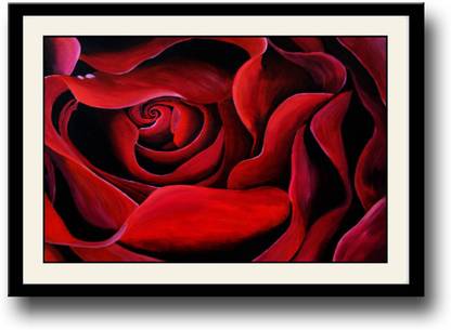 Artifa Red Rose Canvas 10 inch x 14 inch Painting