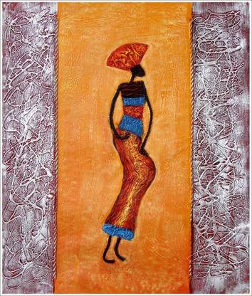 Painting Mantra Culture-E-Tribal Print Canvas 12 inch x 10 inch Painting