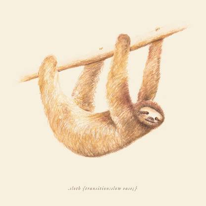 Crude Area CSS Animals Sloth Canvas by Florent Bodart Digital Reprint 15 inch x 15 inch Painting