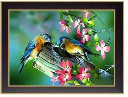 Nilgiri Touch Birds Photo Frame Canvas 10 inch x 13 inch Painting