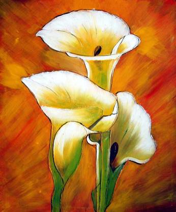 Painting Mantra Refreshing Calla Lily Print Canvas 12 inch x 10 inch Painting