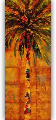 Vitalwalls Abstract Painting Premium Canvas Art Print Canvas 31 inch x 12 inch Painting