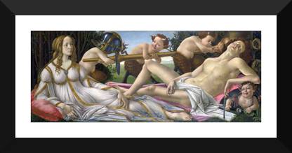 Tallenge - Sandro Botticelli - Mars and Venus - Framed A3 Size Poster Paper Print