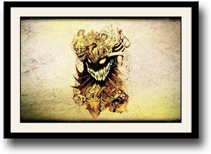 Artifa Abstract skull painting Canvas 10 inch x 14 inch Painting