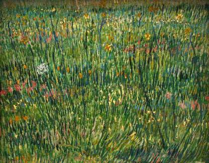 THE MUSEUM OUTLET The Museum Outlet - Patch of grass by Van Gogh, Stretched Canvas Gallery Wrapped. 20x28" Canvas 28 inch x 20 inch Painting
