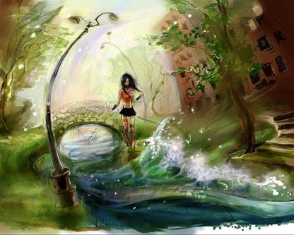 Psycho Art Pasre Water Painting Canvas 18 inch x 22 inch Painting