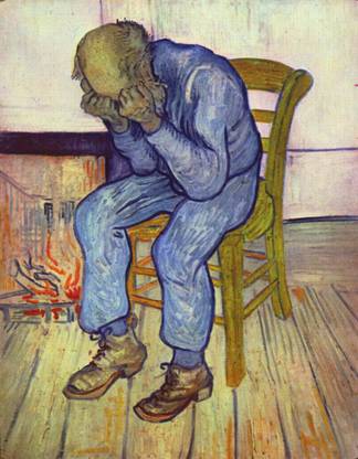 Sorrowing Old Man ('At Eternity's Gate'), 1890 - Vincent Van Gogh Painting Re-Print (Paper Print) | Small Paper Print