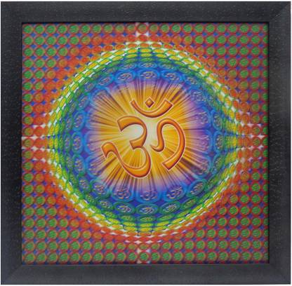 ART N HUB Round Om 3D Paintings (L-37 Cm) Ink 14.5 inch x 14.5 inch Painting