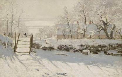 artangle Claude Monet - The Magpie, 1869 Art Print Digital Reprint 12 inch x 19 inch Painting