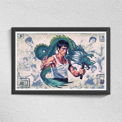 Pics And You Jackie Chan Abstract Digital Reprint 12 inch x 18 inch Painting