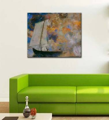 Tallenge Modern Masters Collection - Flower Clouds by Odilon Redon - Ready To Hang Gallery Wrap Canvas Art Print Of Oil 24 inch x 18 inch Painting