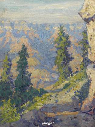 artangle George Sotter - Mountains Scene Art Print Digital Reprint 16 inch x 12 inch Painting