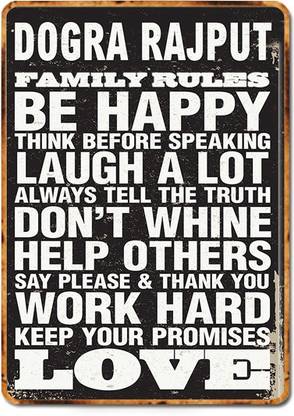 ezyPRNT Dogra Rajput Family Rules Wall Hanging Unit Nameplate Plaque Digital Reprint 11.69 inch x 8.27 inch Painting