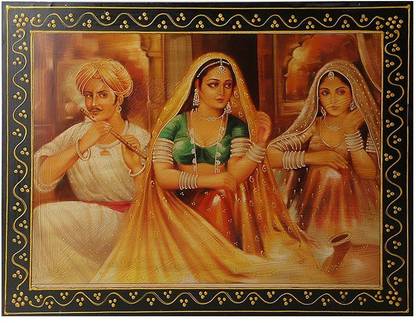 Marwadi Dhani Natural Colors 20 inch x 15.5 inch Painting