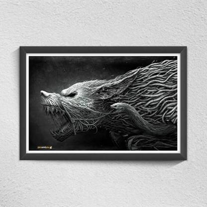 Pics And You Jaws Of Terror Digital Reprint 12 inch x 18 inch Painting