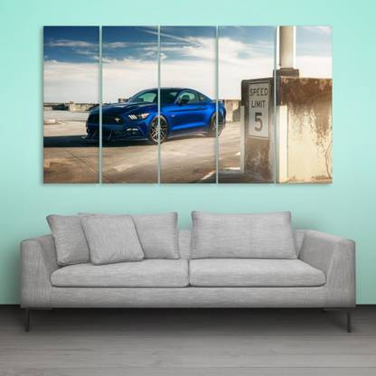 inephos Ford Mustang Wall Painting Multiple Frames Digital Reprint 30 inch x 52 inch Painting
