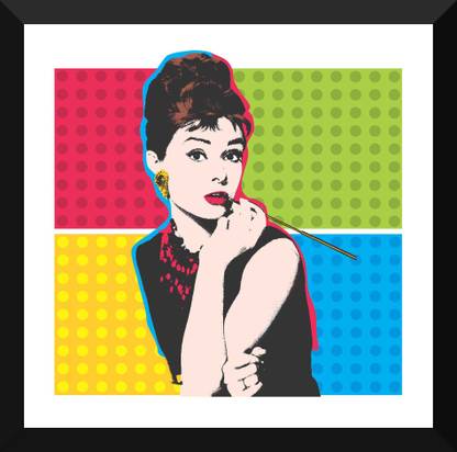 Tallenge - Pop Art - Andy Warhol - Audrey Hepburn - Framed A3 Size Poster Paper Print