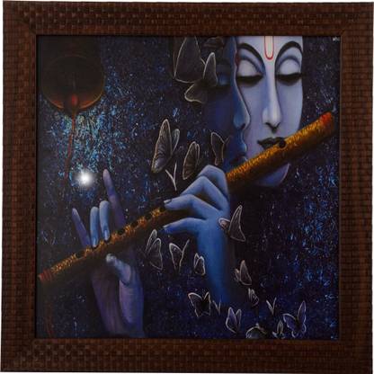 eCraftIndia Radha Krishna Love Moments Satin Matt Texture UV Canvas 12 inch x 12 inch Painting