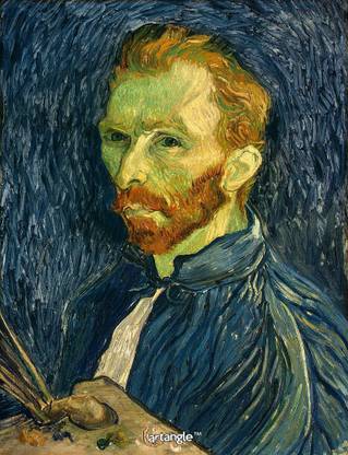 artangle Vincent Van Gogh, Self-Portrait, 1889 Art Print Digital Reprint 15 inch x 12 inch Painting