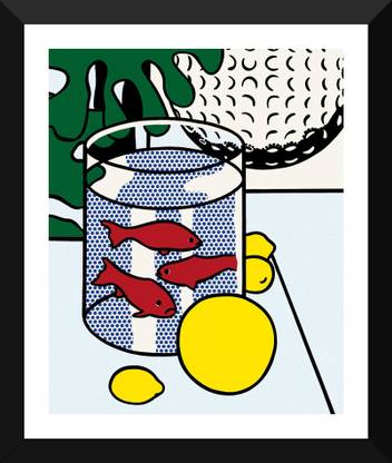 Tallenge - Roy Lichtenstein - Still Life With Goldfish - Framed Digital Reprint 18 inch x 15 inch Painting