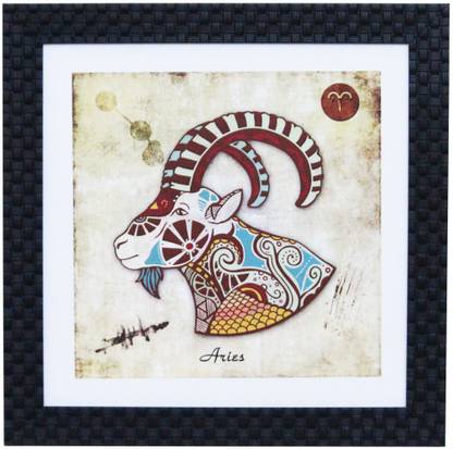 Craft Junction Aries Zodiac Sign Print Design Matt Textured UV Ink 11.5 inch x 11.5 inch Painting