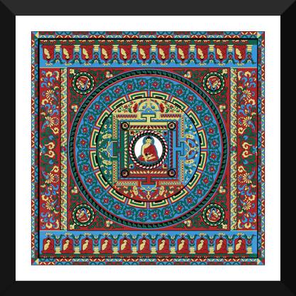 Tallenge - Thanka - A Tibetan Buddhist Framed A3 Size Poster Paper Print