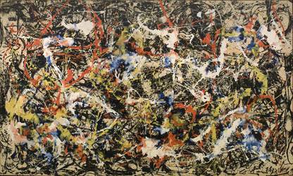 Tallenge - Jackson Pollock - Convergence - Gallery Wrap Canvas 24 inch x 14 inch Painting