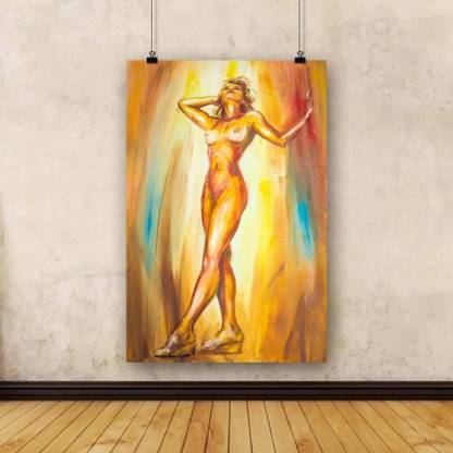 Artzfolio Beautiful Naked Woman Unframed Art Print Canvas 54.2 inch x 36 inch Painting