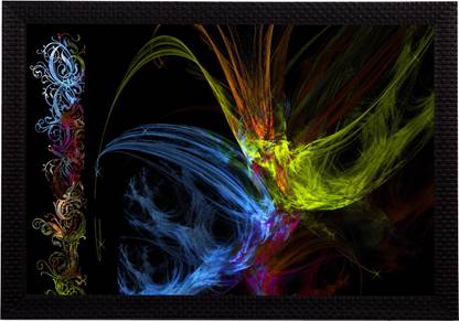 eCraftIndia Neon Color Abstract Satin Matt Textured UV Art Canvas 14 inch x 20 inch Painting