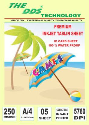 DDS Inkjet TASLIN ID CARD 5 sheet pack A/4 250 gsm Printer Paper