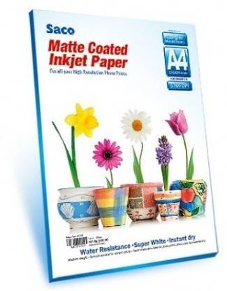 Saco A4 - 120 GSM Matte Coated Paper - 100 Sheets Unruled A4 120 gsm Photo Paper